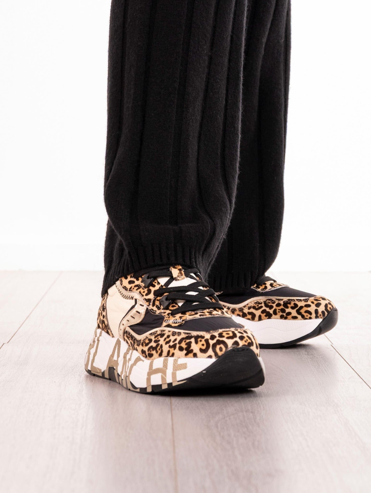 Sneakers Club Leopard Voile Blanche in Tessuto e Nylon CLUB105LEOPARDPLATINUM Voile Blanche