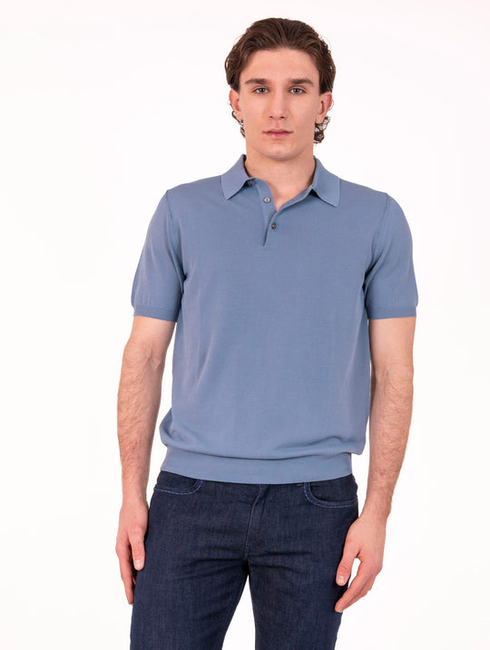 Polo Chic Zanieri in Cotone Crepe Avio