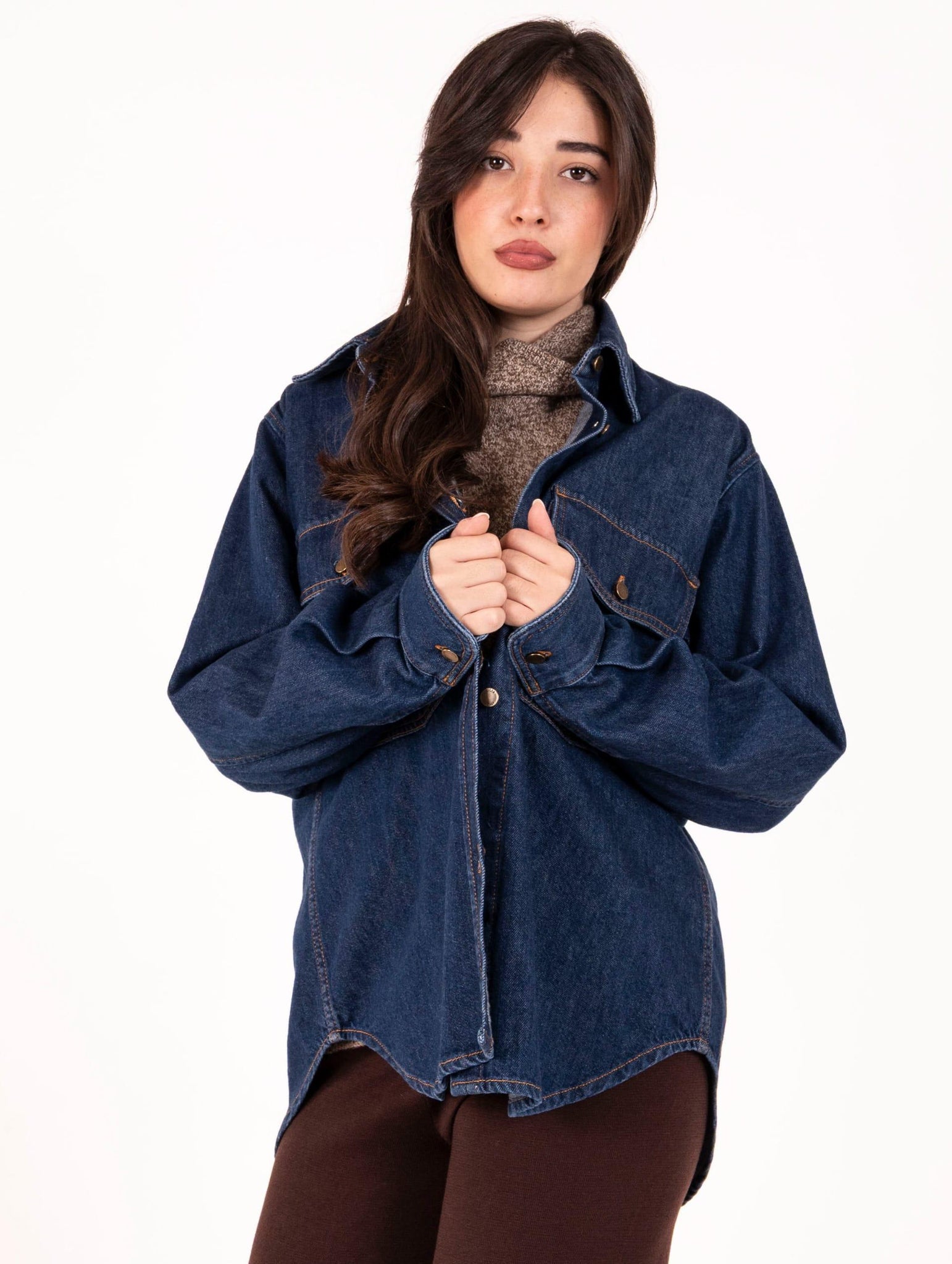 Camicia Siviglia in Denim Blu MILVA2805D0048 Siviglia