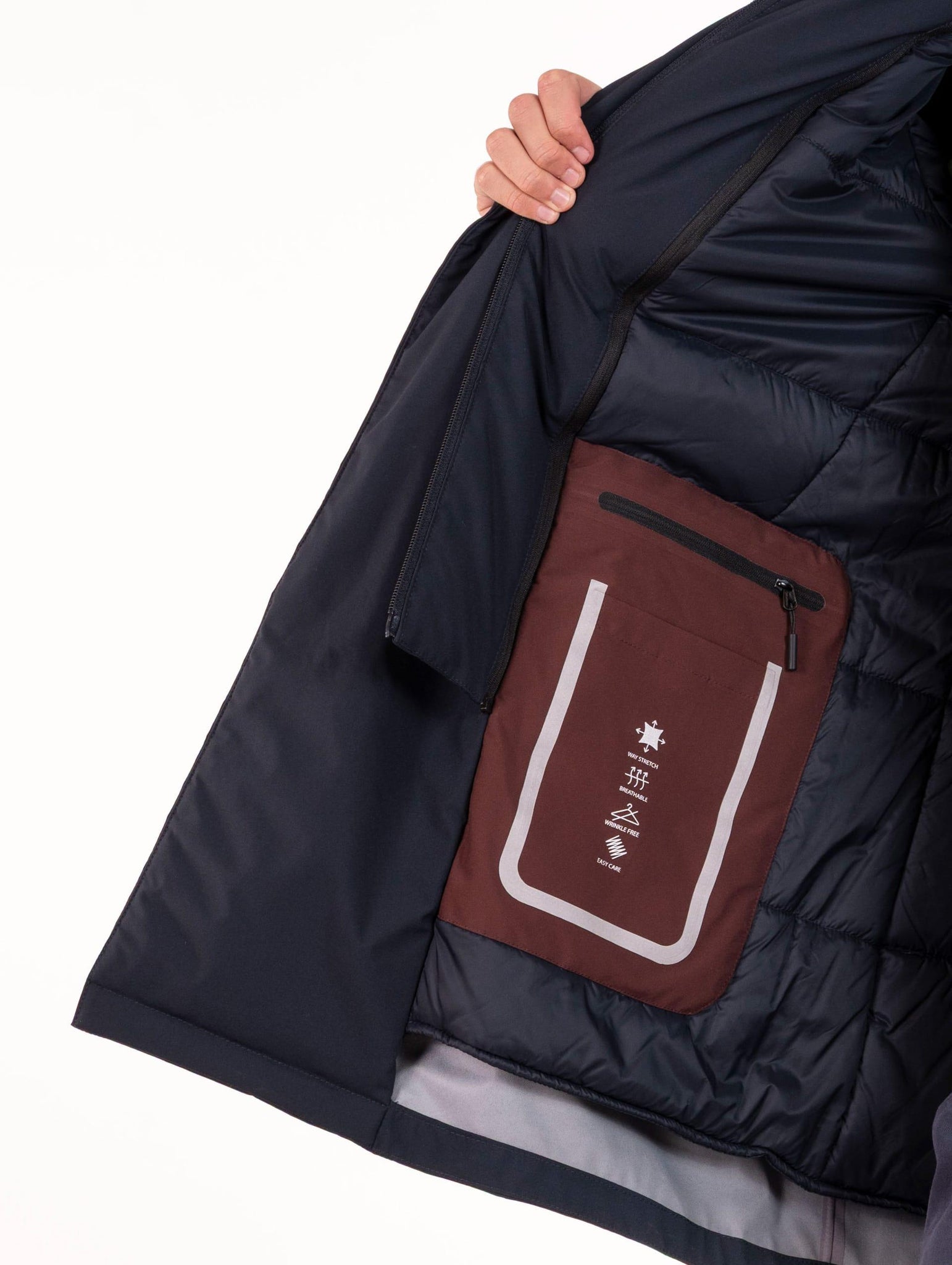 Cappotto AT.P.CO. in Tessuto Tecnico Blu Navy JOSHUA670N053799 AT.P.CO