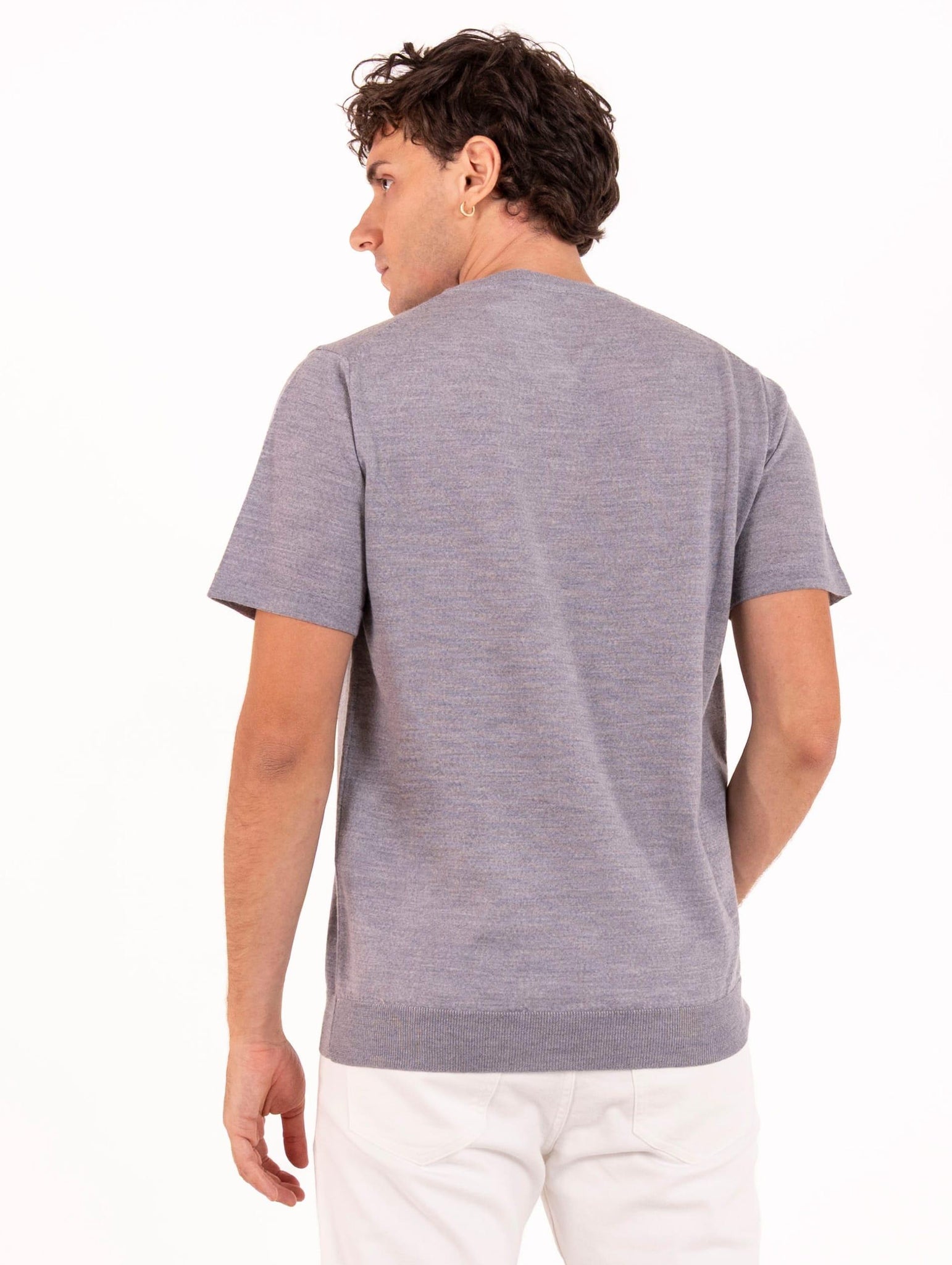 T-Shirt Four Stroke in Lana Merinos Extrafine Pietra 001910 Four Stroke