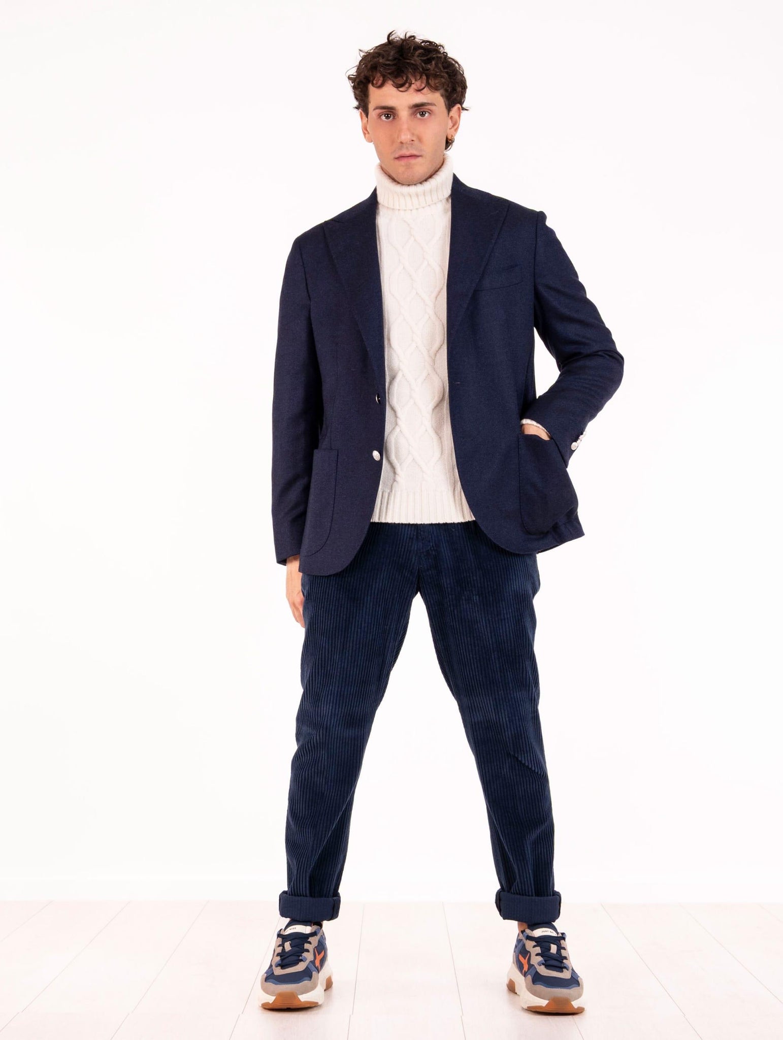 Giacca Monopetto Four Stroke in Lana Vergine Bluette e Blu MADRID2/13135656 Four Stroke