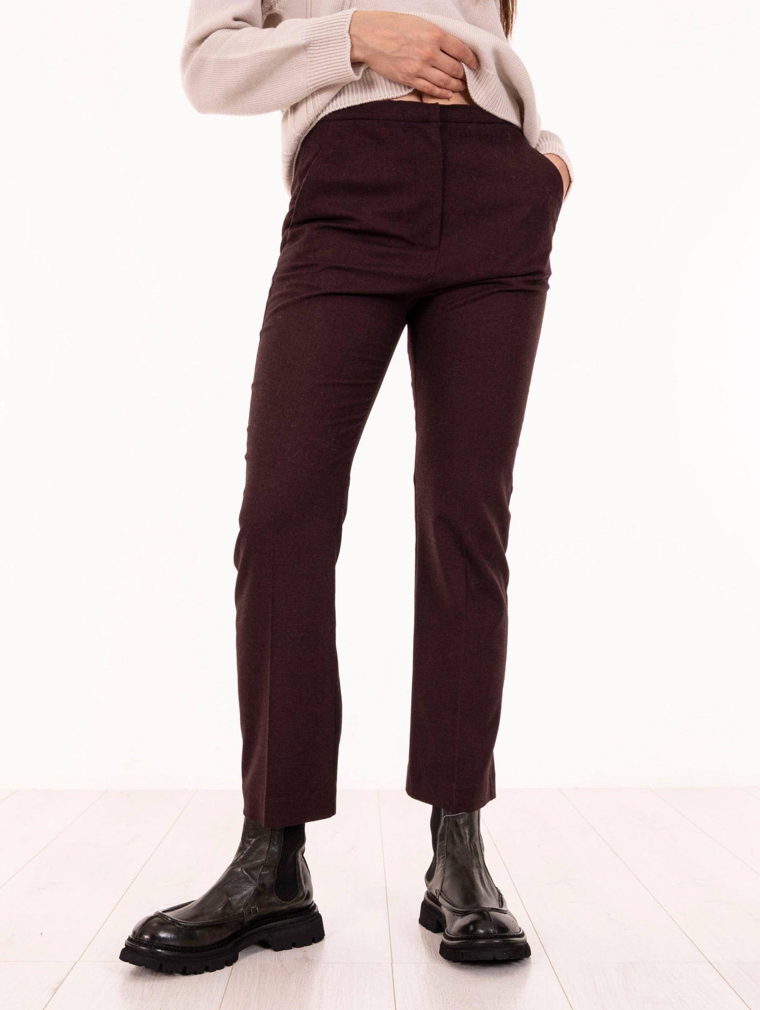 Pantalone Flare Alysi in Flanella Uva 165109A5047UV Alysi