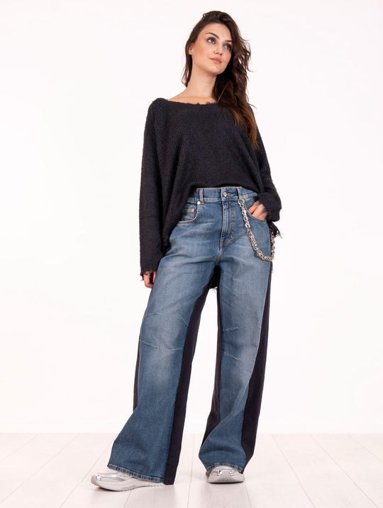 Jeans Circus Hotel Doppiotessuto con Catena di Strass