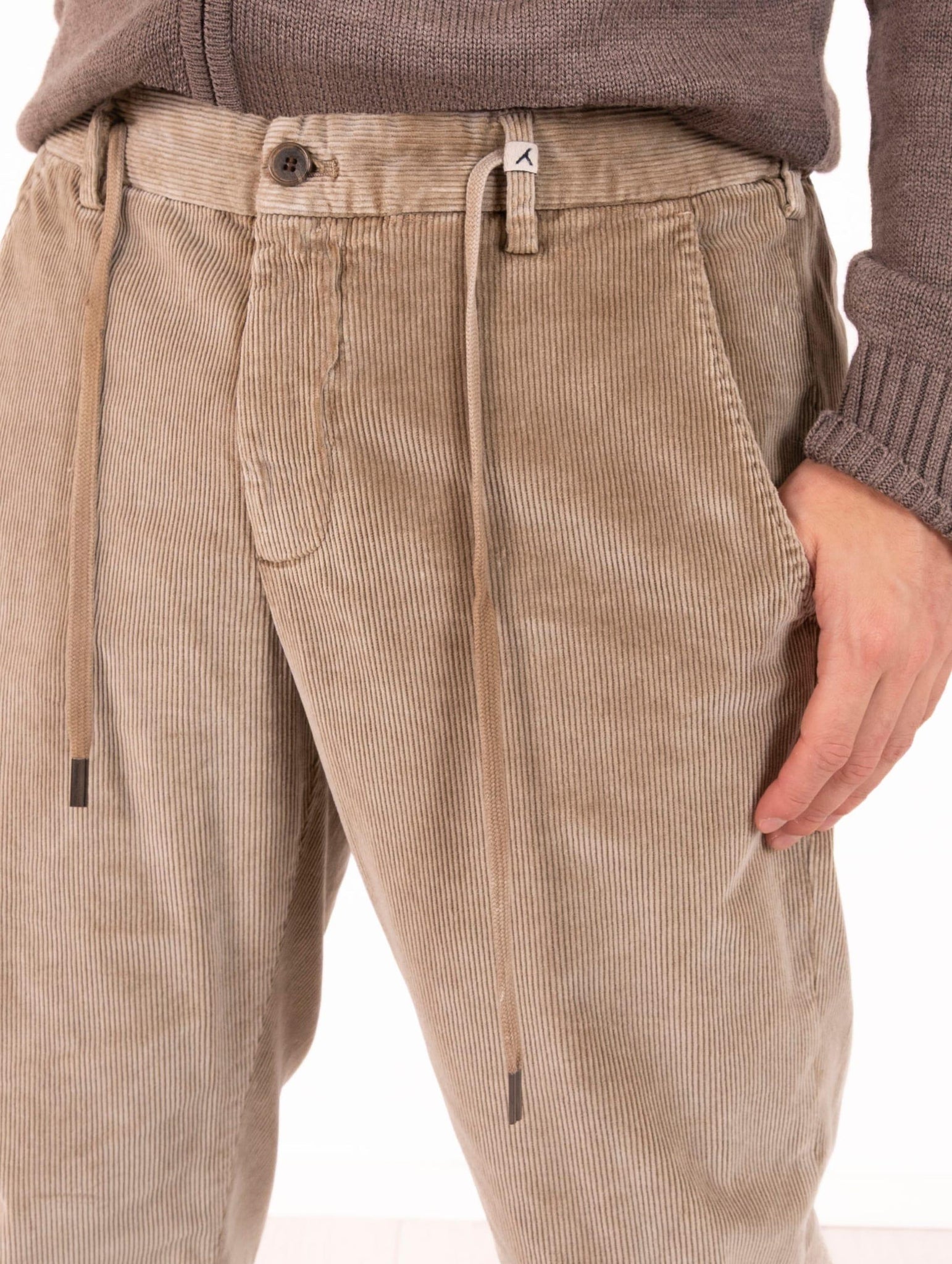 Pantalone Myths in Velluto a Coste Beige 25WM12L14-FR44 Myths