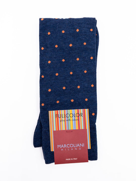 Marcoliani Milano Socken Full Color aus navyblauer Pima-Baumwolle
