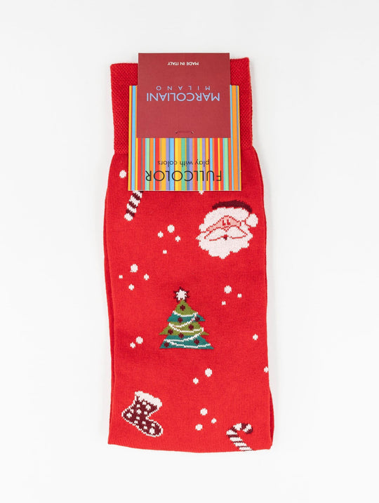 Marcoliani Milano Xmas Socken aus Pima-Baumwolle Rot