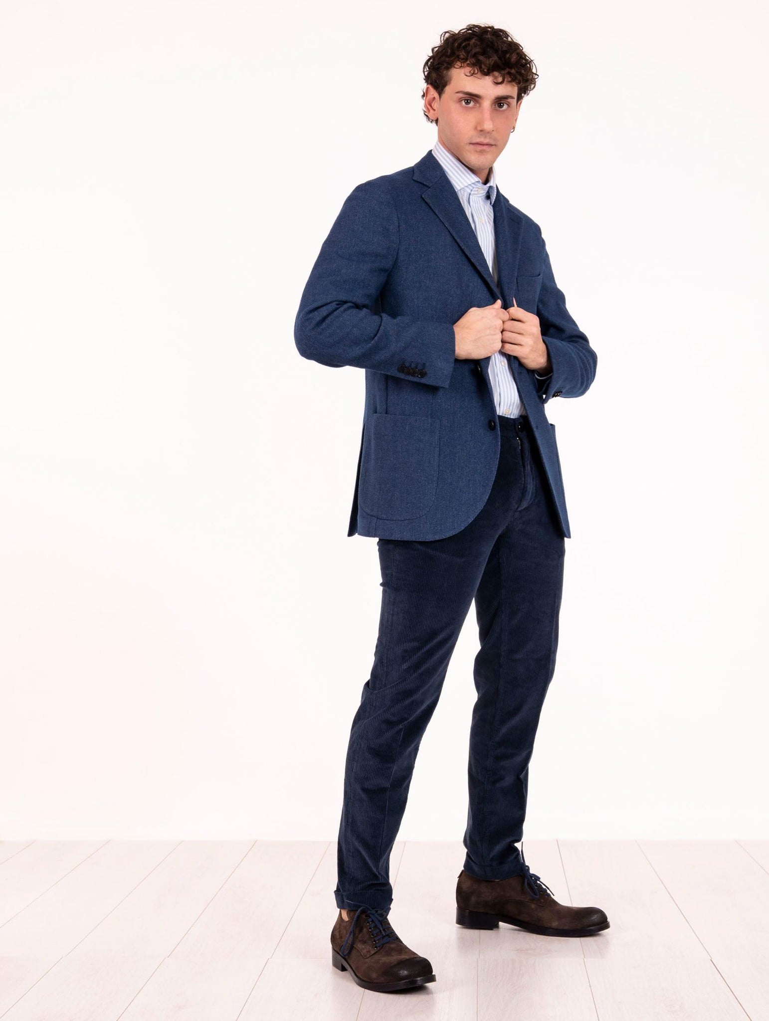 Giacca Sartoriale Four Stroke in Lana e Cotone Spigata Indaco WEEKEND2/13132056 Four Stroke