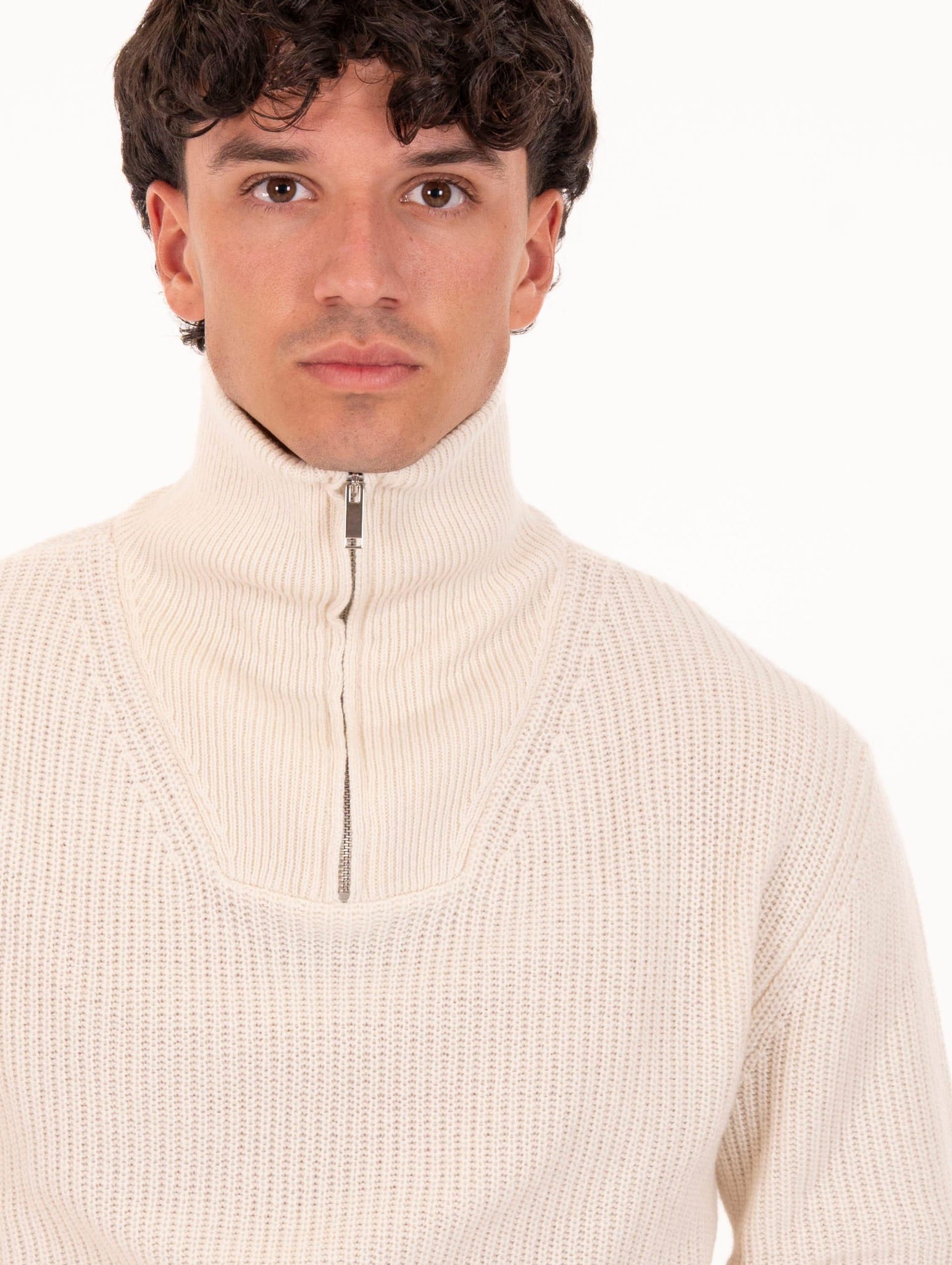 Maglia Lupetto Daniele Fiesoli con Zip in Eco Cashmere Nuvola 3392100 Daniele Fiesoli