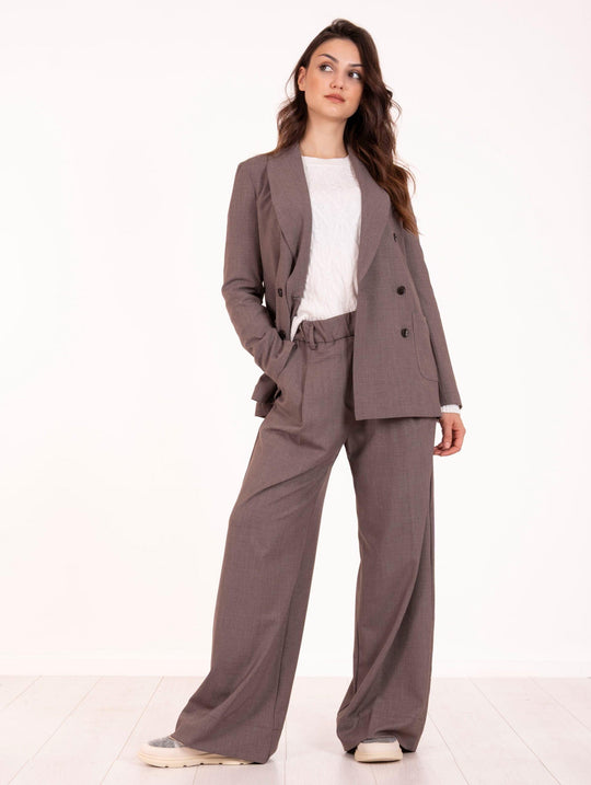 Pantalone Myths in Foulard di Viscosa Stretch Mastice