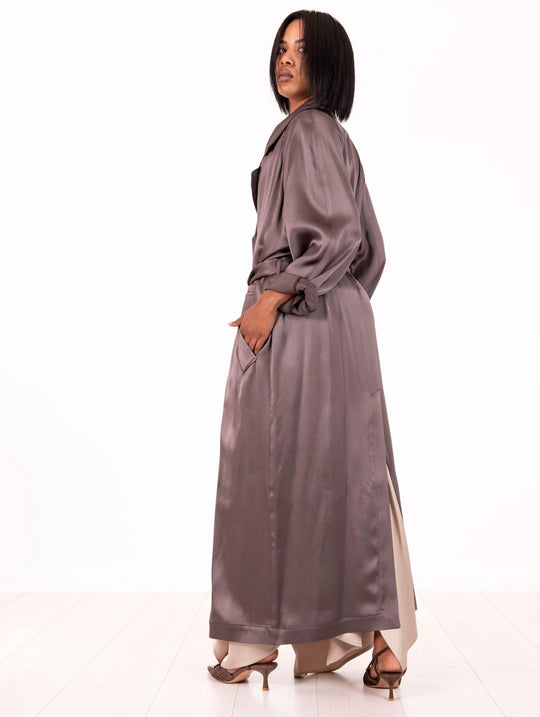 Trenchcoat Alysi Satin Schlammfarbe