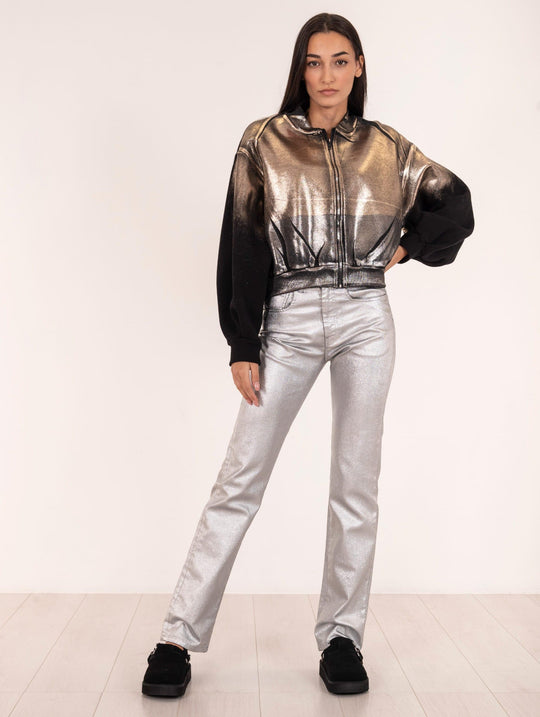 Circus Hotel Pants in Silver Laminated Cotton