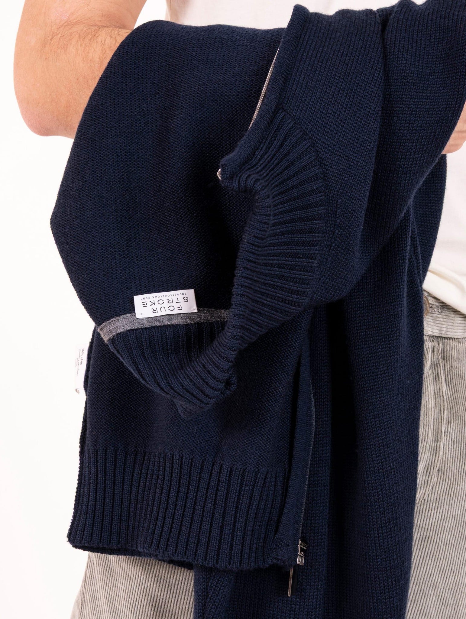 Cardigan Four Stroke in Lana Merino Extrafine Blu HA312GIUBSE1251 Four Stroke