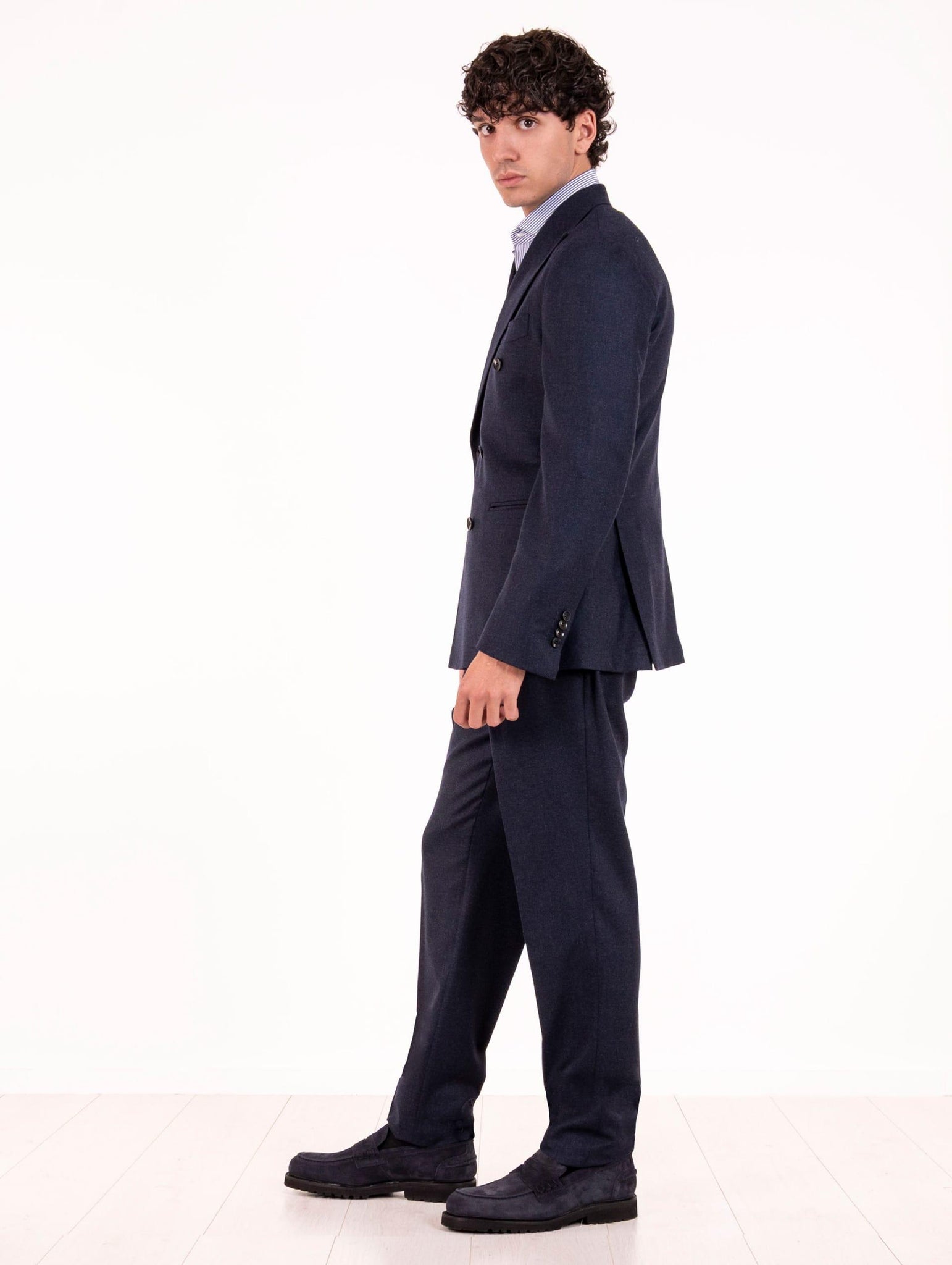 Abito Sartoriale Doppiopetto Four Stroke in Lana Vergine Navy APARIGI1/13105860 Four Stroke