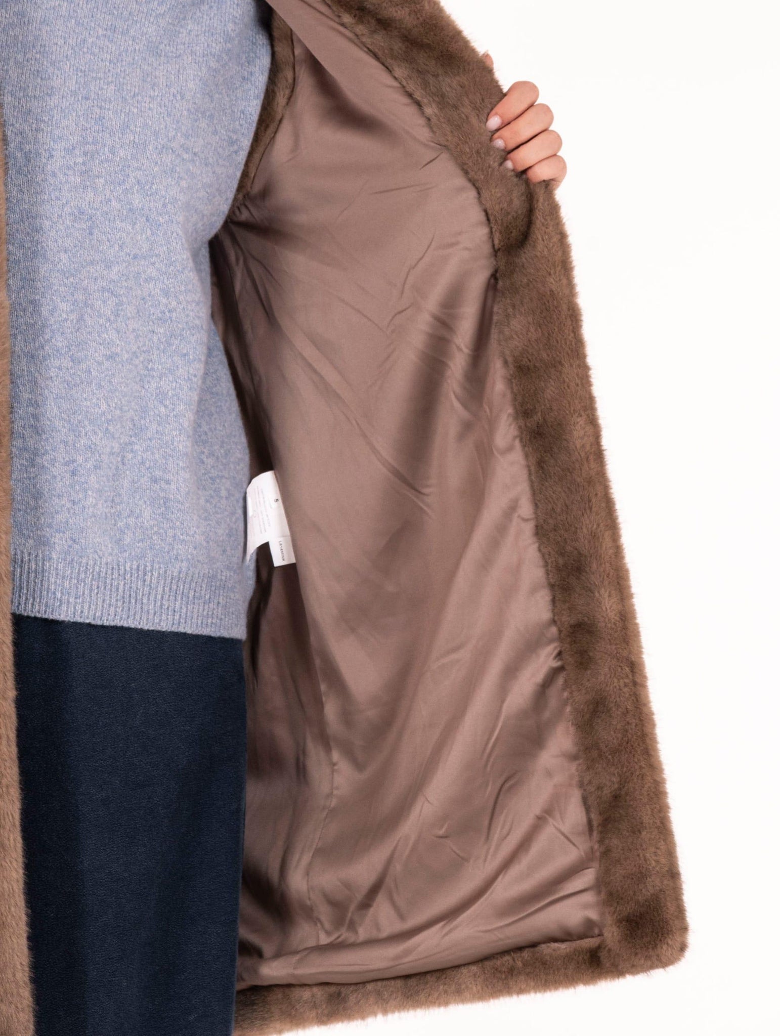 Gilet Eco Pelliccia Leon e Loulou Moka L614MINK00043 Leon & Loulou