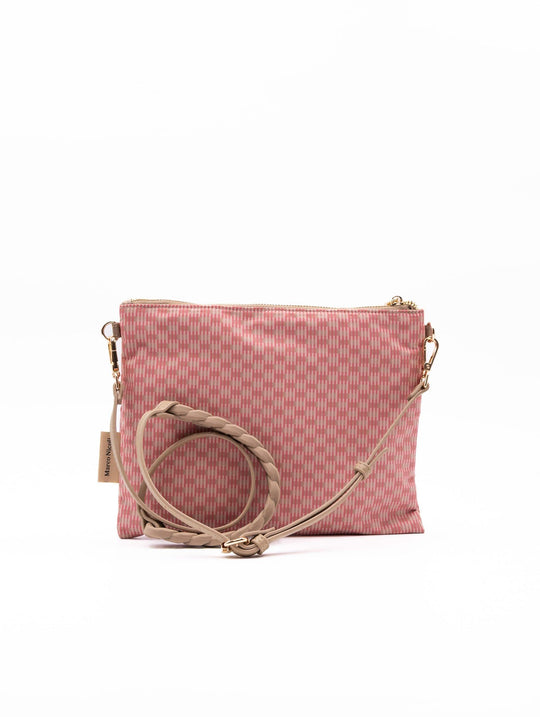 Pochette Erminia Fri-Yay in Tessuto Tecnico Rosa e Beige