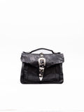 Campomaggi Porzia Tasche mit Nieten und Strass aus schwarzem Leder