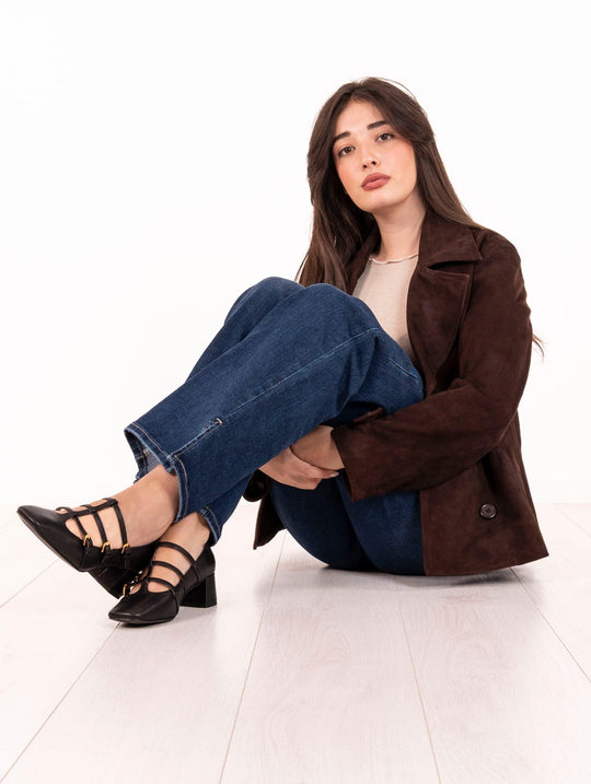 White Wise Palazzo Jeans in Blue Stretch Denim