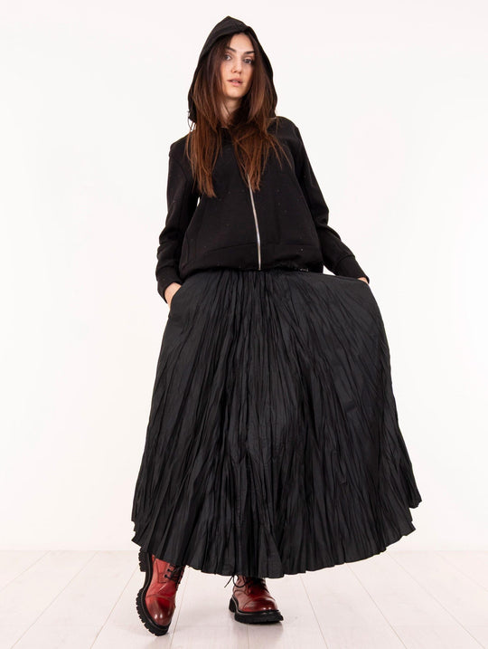 Maxi Sweatshirt Meimeij Scuba Rhinestones Black