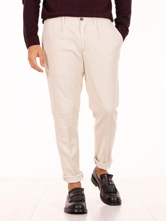 Pantalone Devorè in Cotone, Modal e Seta Vaniglia