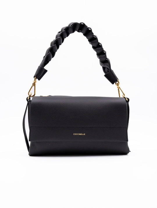 Boheme Tasche von Coccinelle aus genarbtem schwarzem Leder