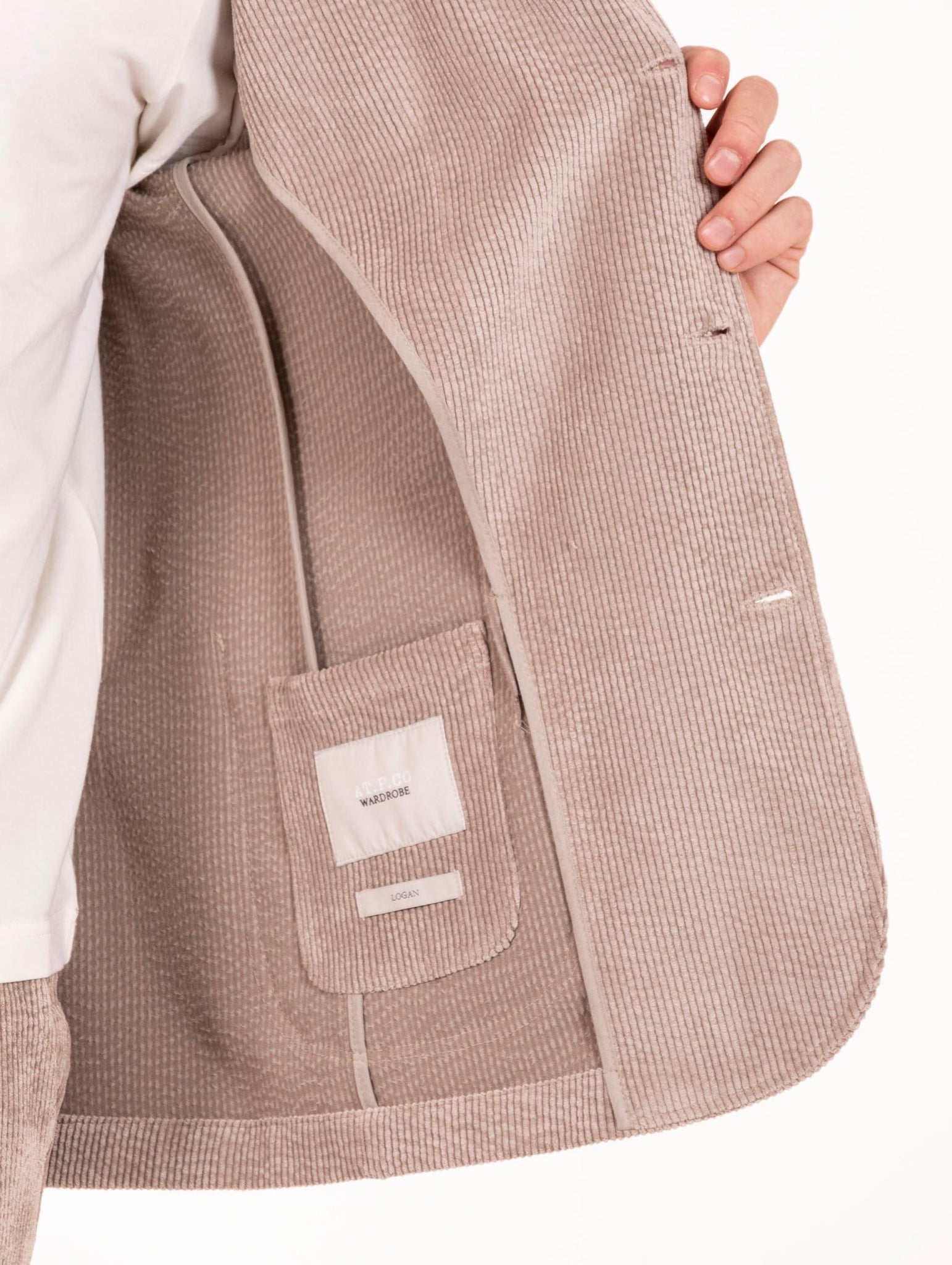 Giacca AT.P.CO. in Velluto a Costine Sabbia LOGAN717TP317030 AT.P.CO