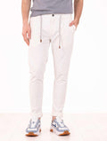 Eleventy Milano Platinum White Cotton Jogger Trousers