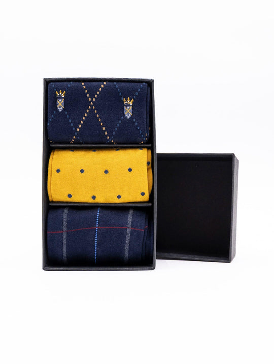 Geschenkbox 3 Marcoliani Milano Socken aus gemusteter Pima-Baumwolle