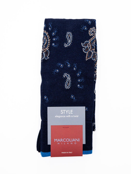 Marcoliani Milano Style-Socken aus blauer Pima-Baumwolle