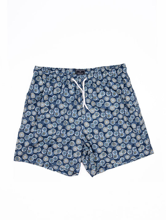 Costume Orian Fantasia Floreale Blu e Panna