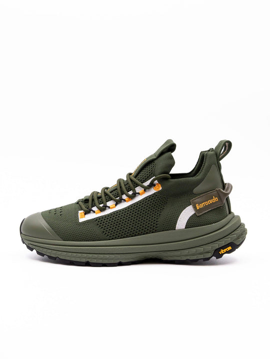 Sneaker Osaka Barracuda in Tessuto Tecnico Verde Miliatre