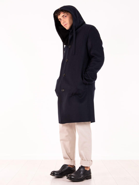 Cappotto Lardini in Lana Vergine Loro Piana Blu