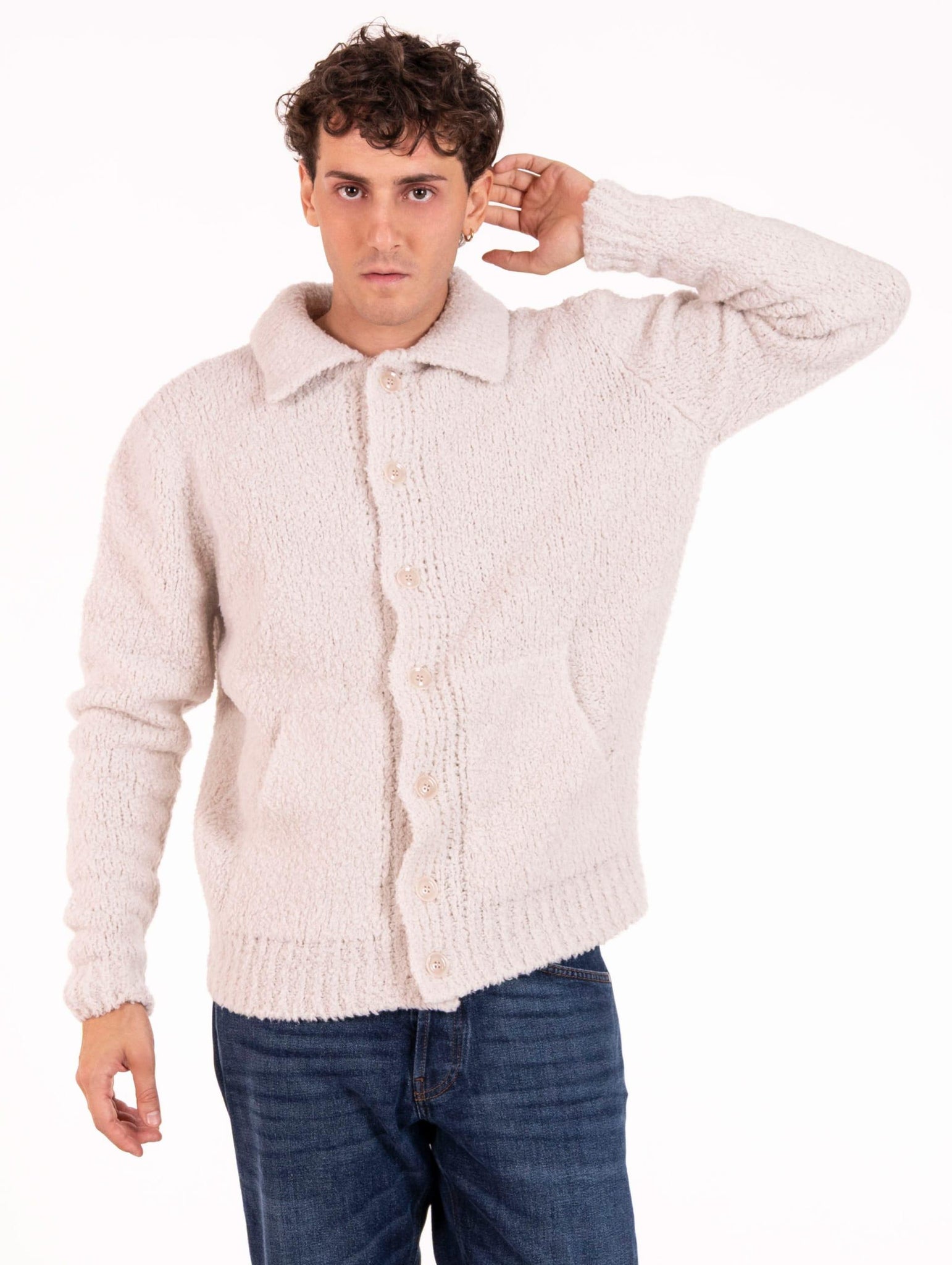 Giacca Daniele Fiesoli in Lana Merinos Extrafine Spazzolata Naturale 1371101 Daniele Fiesoli