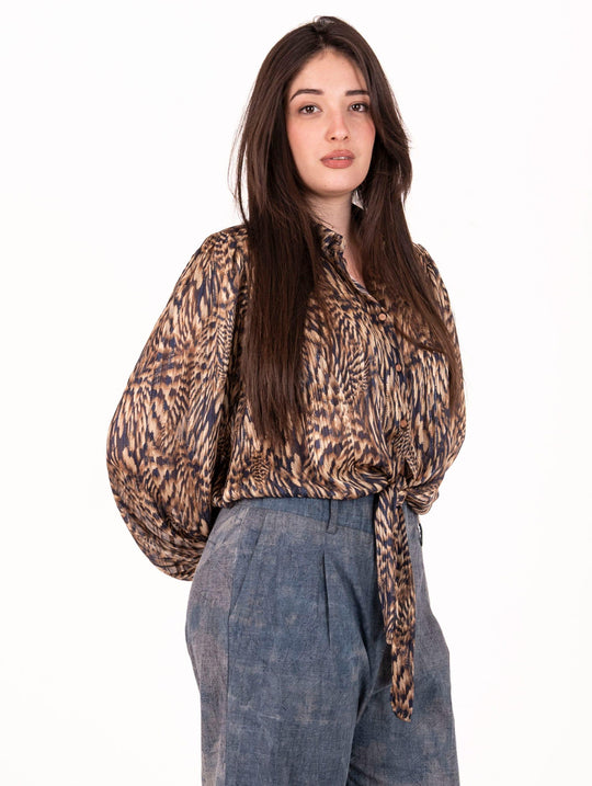 Camicia Traffic People Maku Lurex Blu