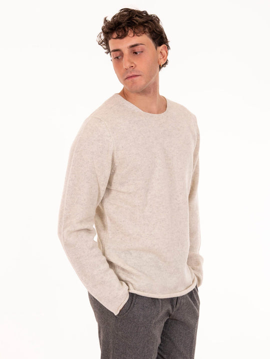 Daniele Fiesoli Crew Neck in Alpaca and Merino Wool Chalk