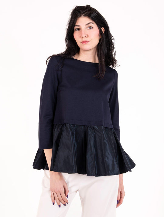 Bluse Meimeij aus Viskose mit blauem Rouge