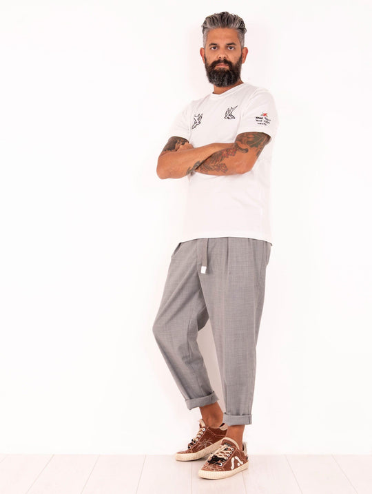 T-shirt Inspired By a True Story in Puro Cotone Bianco Latte