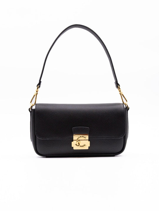 Borsa C-Me Lock Medium Coccinelle in Pelle Nera