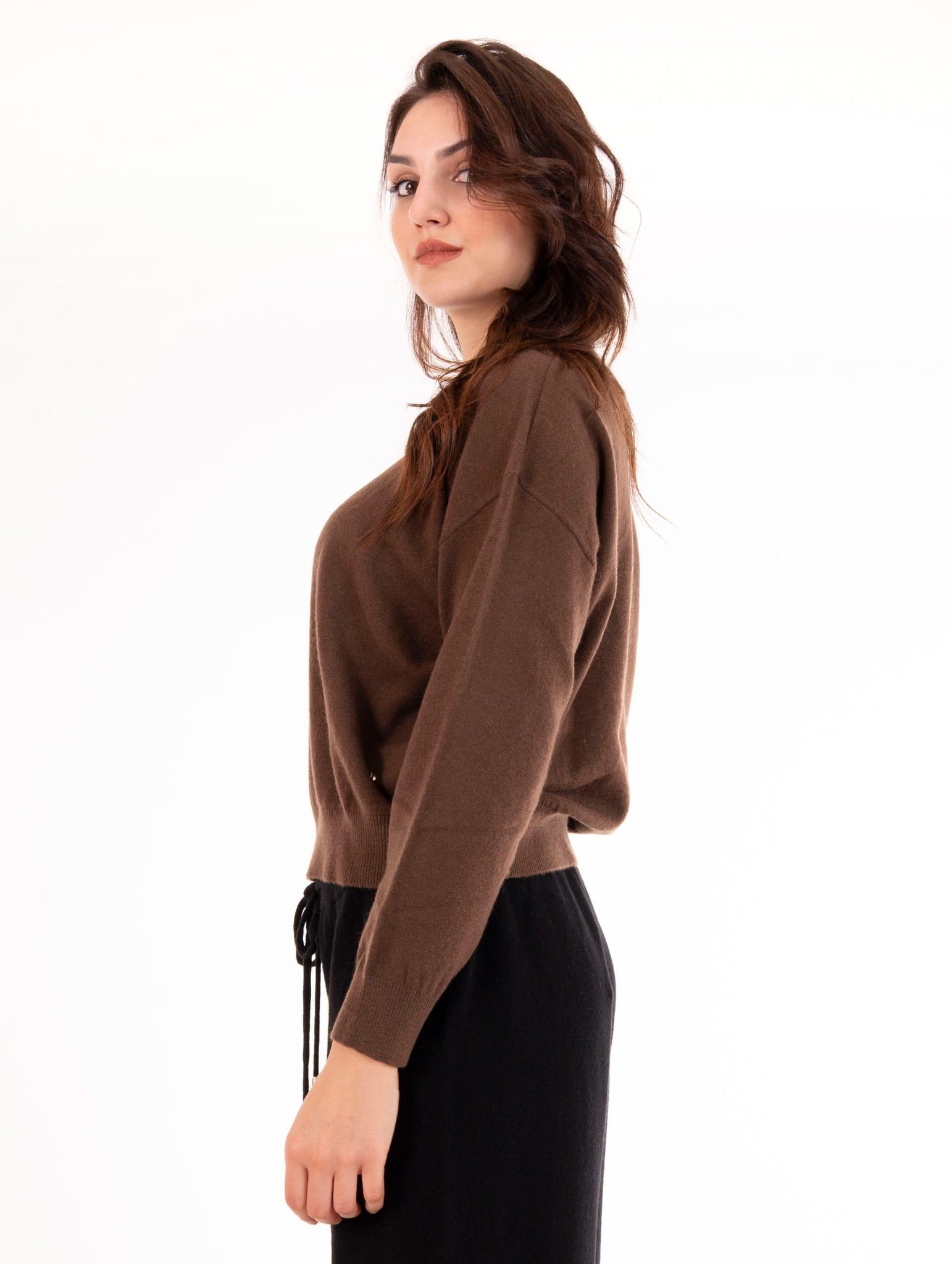 Pull Girocollo White Wise in Cachemire Testa di Moro WW2014240 White Wise