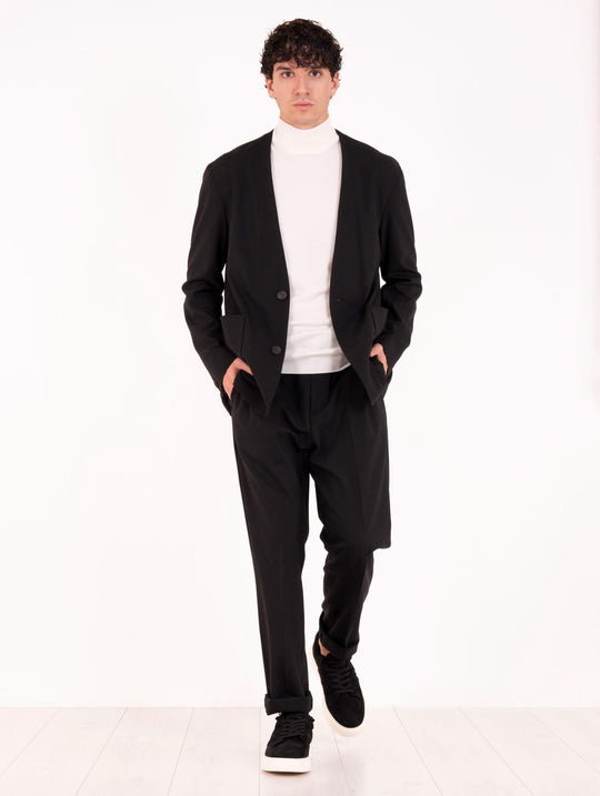 Hevo Dress in Virgin Wool Blend Black