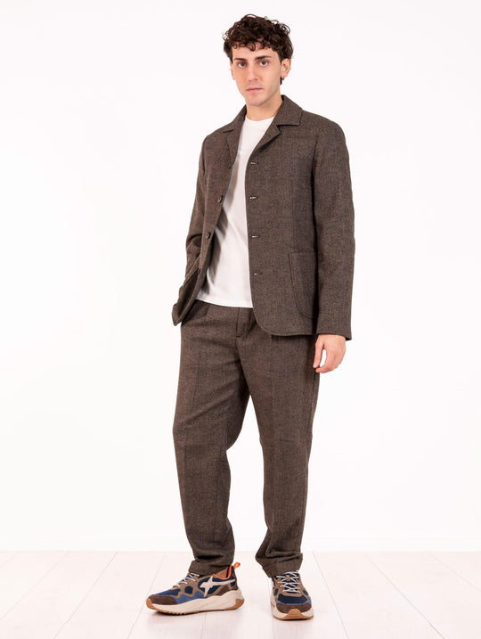 Giacca AT.P.CO. in Misto Lana e Viscosa Spigata Nero e Marrone