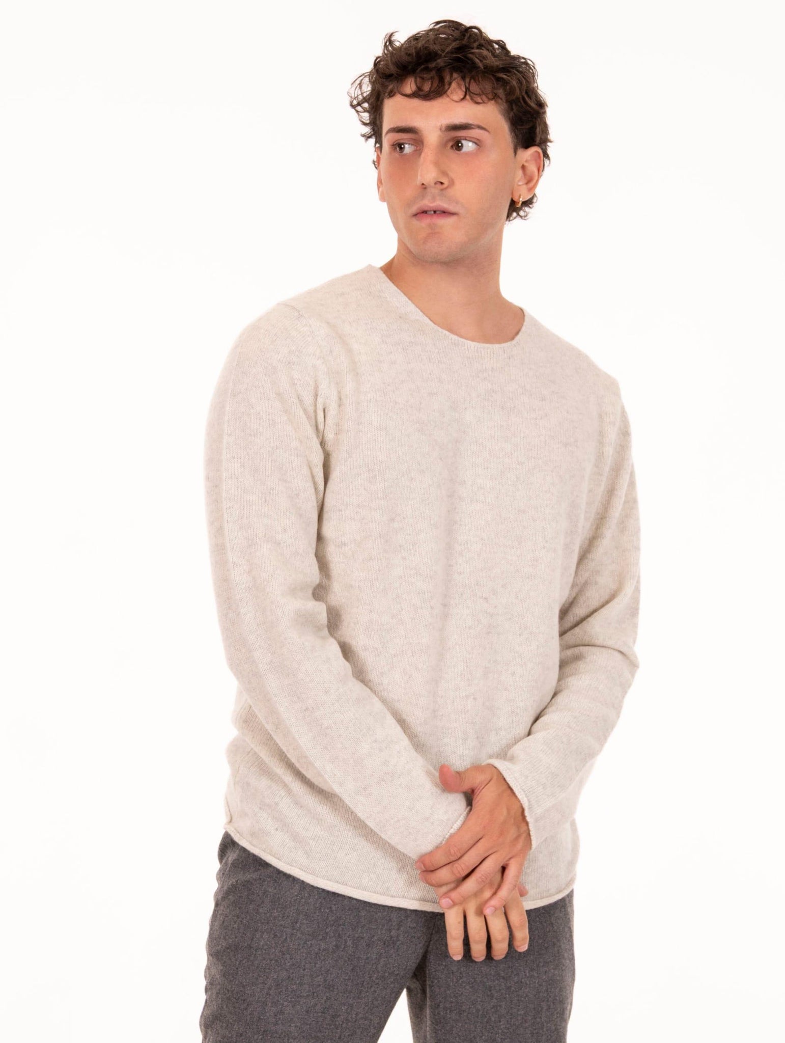 Girocollo Daniele Fiesoli in Alpaca e Lana Merino Gesso 032109 Daniele Fiesoli