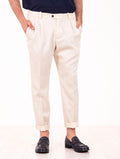 Pantalone Devore in Lana, Cotone, Lino e Seta Latte