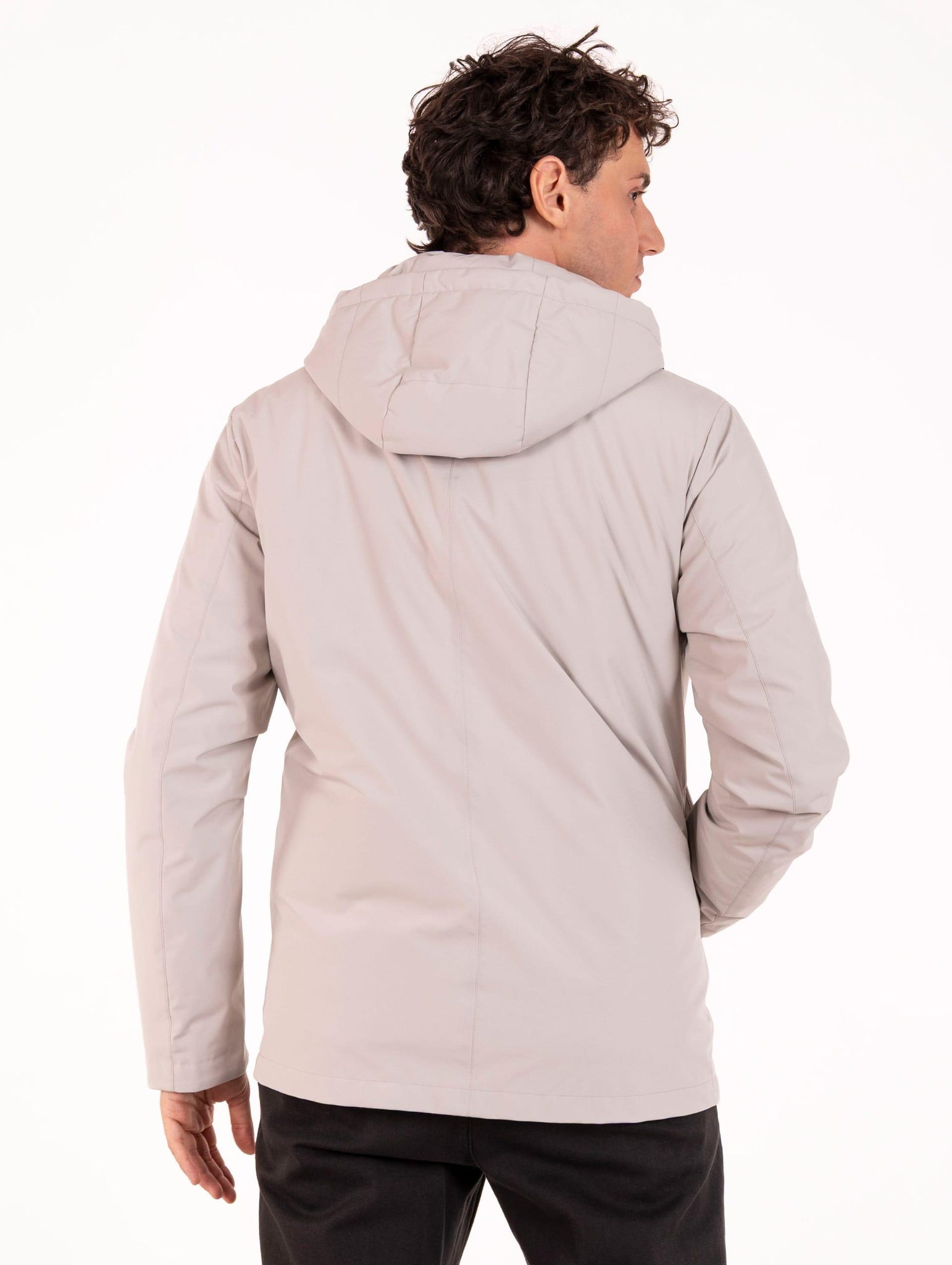 Giubbotto Luis AT.P.CO. in Tessuto Tecnico con Pettorina Avorio LUIS715N053033 AT.P.CO