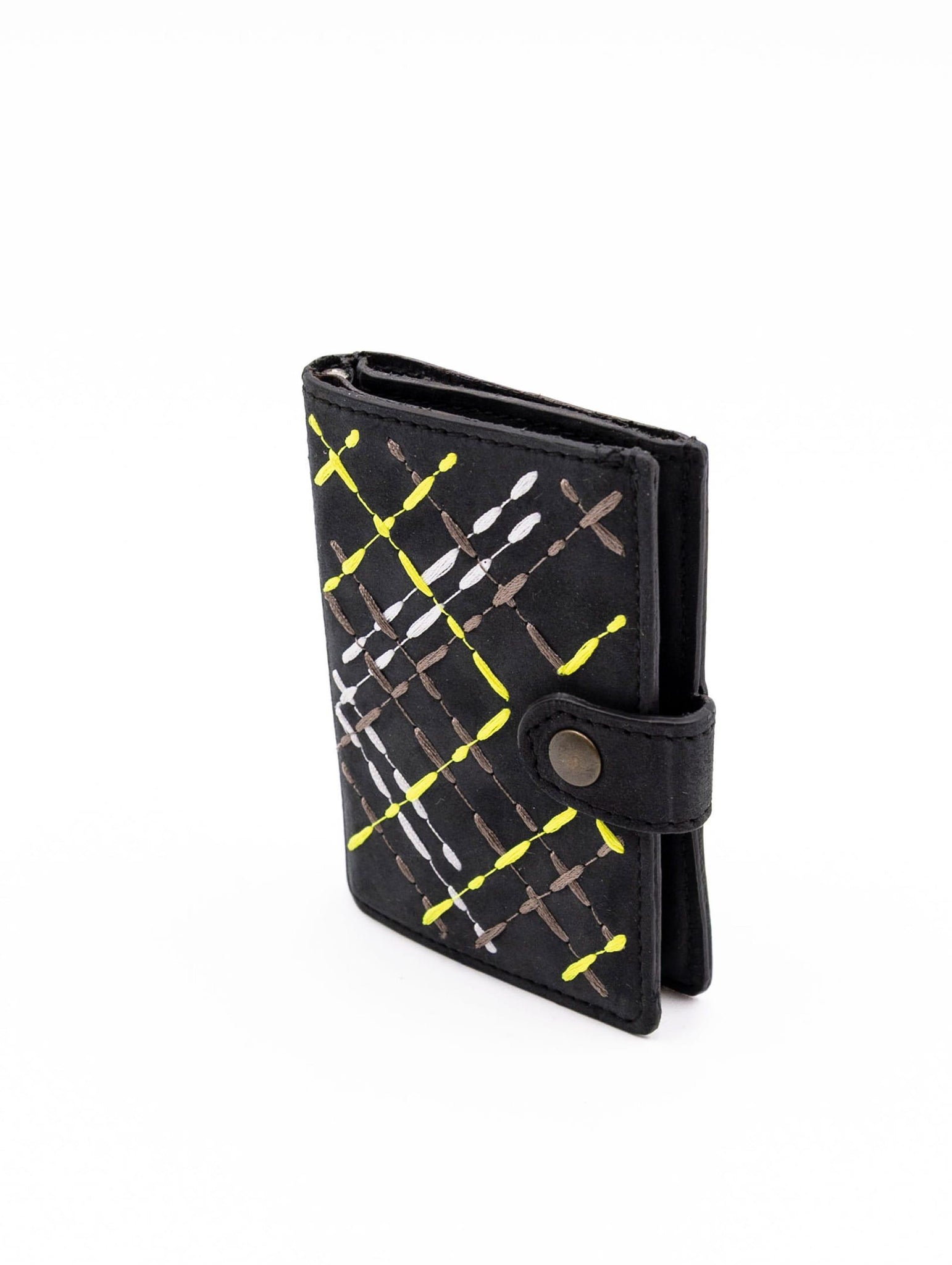 Portafoglio Kjore Project in Pelle con Borchie Nero e Giallo Fluo CLUTCH16COINSYELLOWBLACK Kjore Project