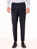 Pantalone Devorè in Lana Piquet Blu