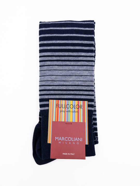 Marcoliani Milano Full Color Socken aus Pima-Baumwolle Blau