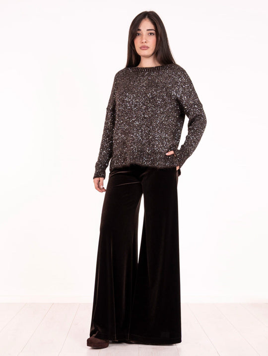 Maglia D Exterior in Lana Diamante Caffè