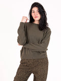 Pull Girocollo Daniele Fiesoli in Lana e Cachemire Verde Militare