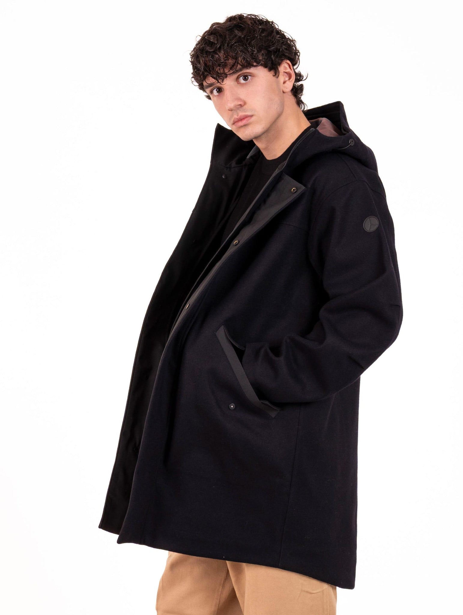 Parka Hime People of Shibuya in Lana e Cashmere Blu HIME/GPM945799 People of Shibuya